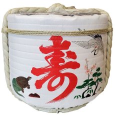 画像1: 樽酒容器 寿鶴亀 2斗樽size 何度でも使える樽酒容器 taruzake-kid (1)
