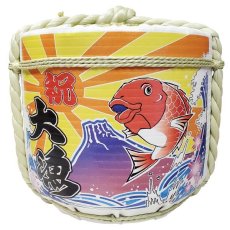 画像1: 飾り樽 大漁 2斗樽 36Lsize ディスプレイ樽 Japanese sake decorative barrel 樽酒 海外発送 (1)