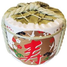 画像2: 飾り樽 寿飛び鶴 4斗樽 72Lsize ディスプレイ樽 Japanese sake decorative barrel 樽酒 海外発送 (2)