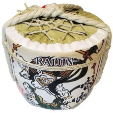 画像2: 飾り樽 雷神 1斗樽 18Lsize ディスプレイ樽 Japanese sake decorative barrel 樽酒 海外発送 (2)