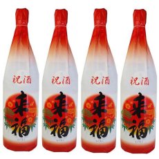 画像1: 祝酒 来福4本箱入り 1800ml 日本酒ギフト 縁起酒 御祝酒 (1)