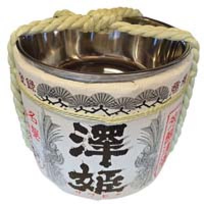 画像1: 樽酒屋特製 ステンレス容器型樽 澤姫 1斗樽 （蓋付き）海外発送可能樽 何度でも使える樽酒容器 鏡開き Kagamibiraki